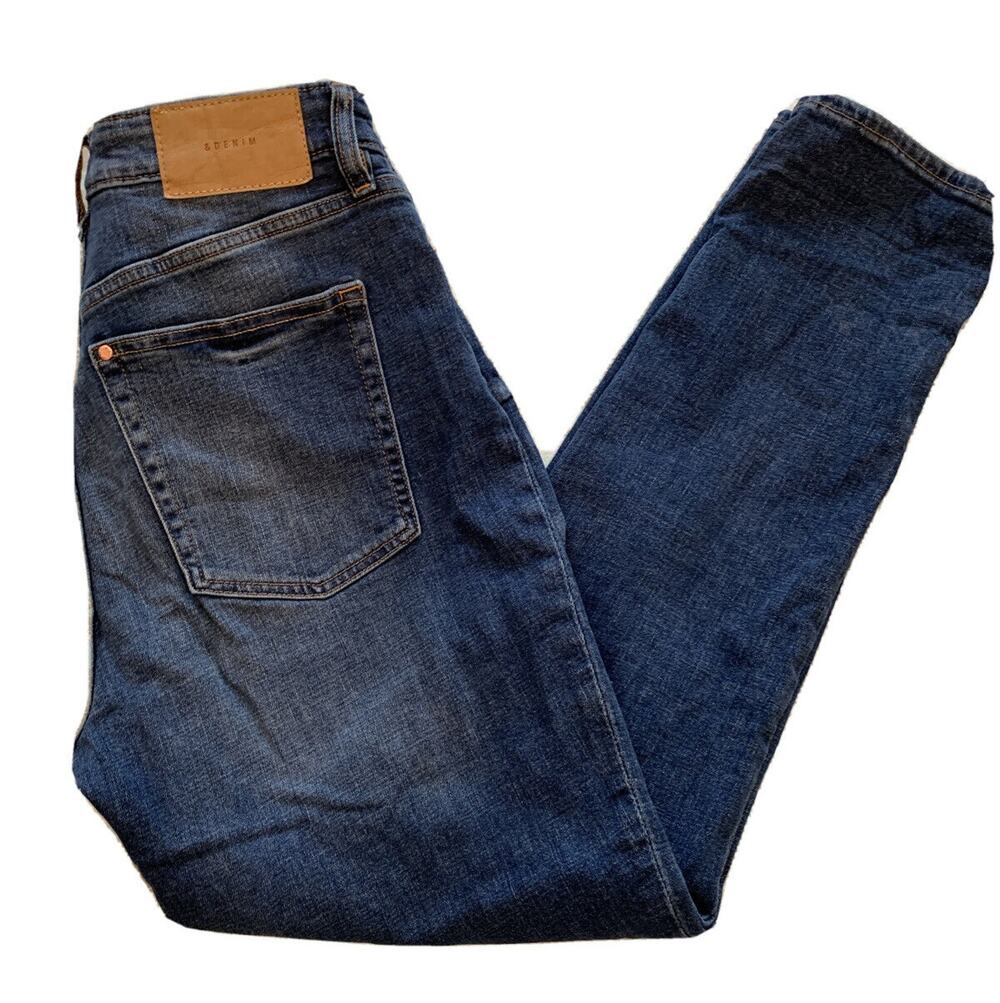 Size 8 & Denim Womens Mom Jeans High Waist Medium Wash Buttonfly 29" Inseam